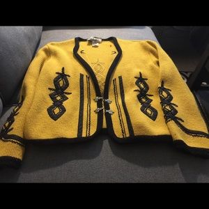 Pea Green crop sweater jacket